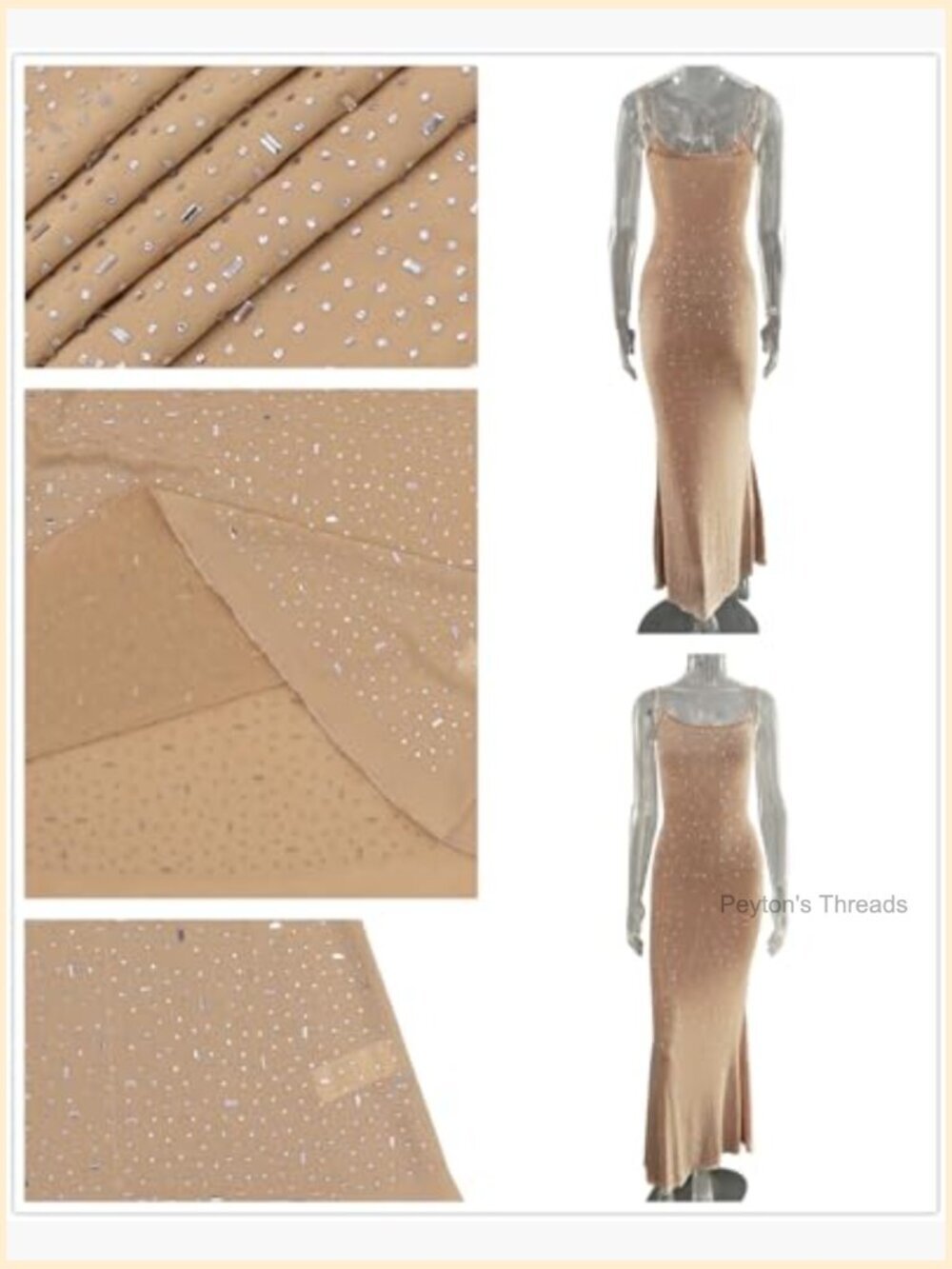 Mesh Rhinestone Cover Up Dress Sparkle Sheer Maxi Swimwear Coverups - Picture 5 of 7